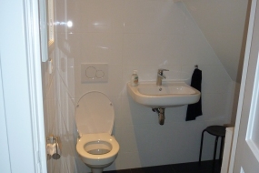 Nieuw toilet met wastafel